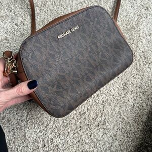 Michael Kors Brown and Tan Crossbody Bag